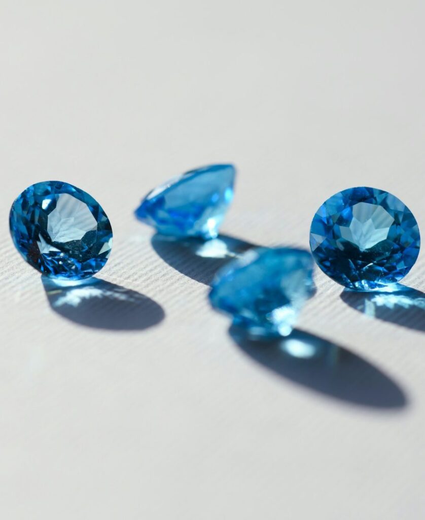 Aigue-marine taillée bleu clair